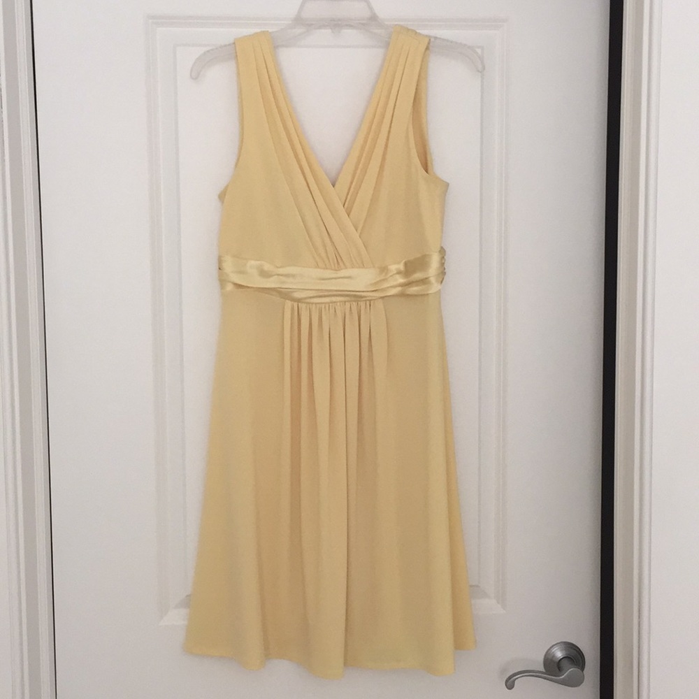 Sleeveless Jersey Dress w/ Charmeuse Waistband